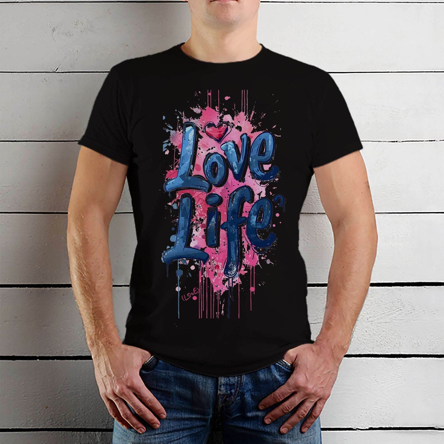 Love Life Print - Unisex Round Neck Regular Fit 100% Combed Cotton Half Sleeve T-Shirt - Mojilo Mart
