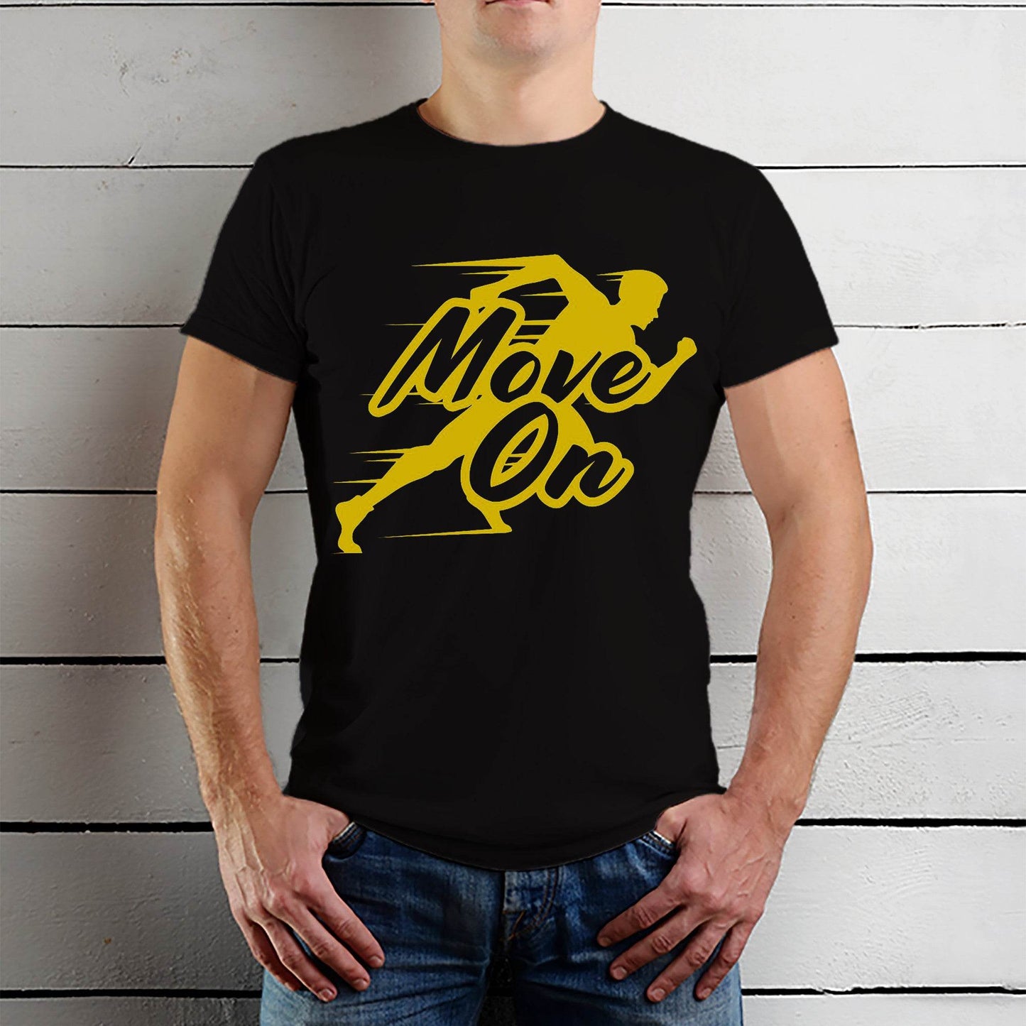 Move On - Unisex Round Neck Regular Fit 100% Combed Cotton Half Sleeve T-Shirt - Mojilo Mart