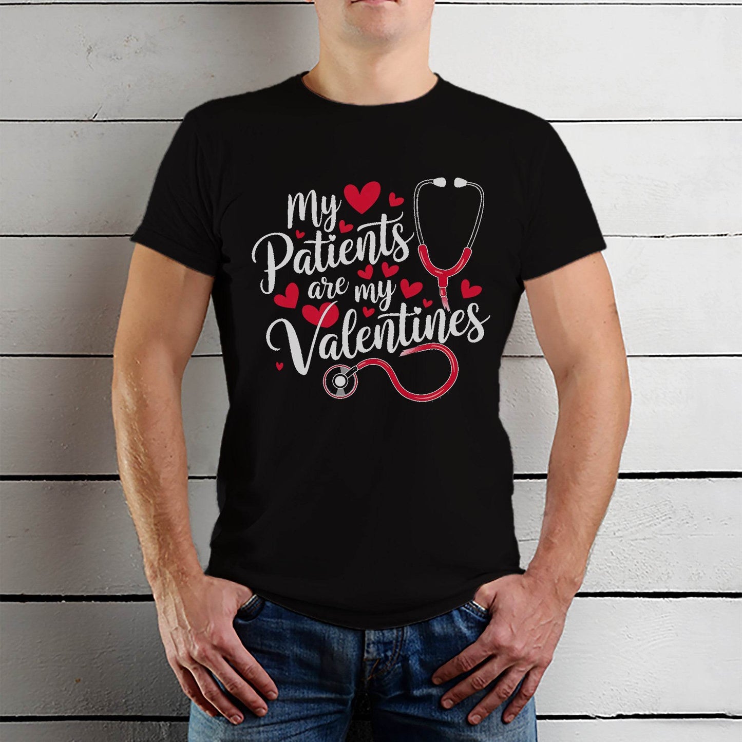 My Patients are MY Valentines - Unisex Round Neck Regular Fit 100% Combed Cotton Half Sleeve T-Shirt - Mojilo Mart