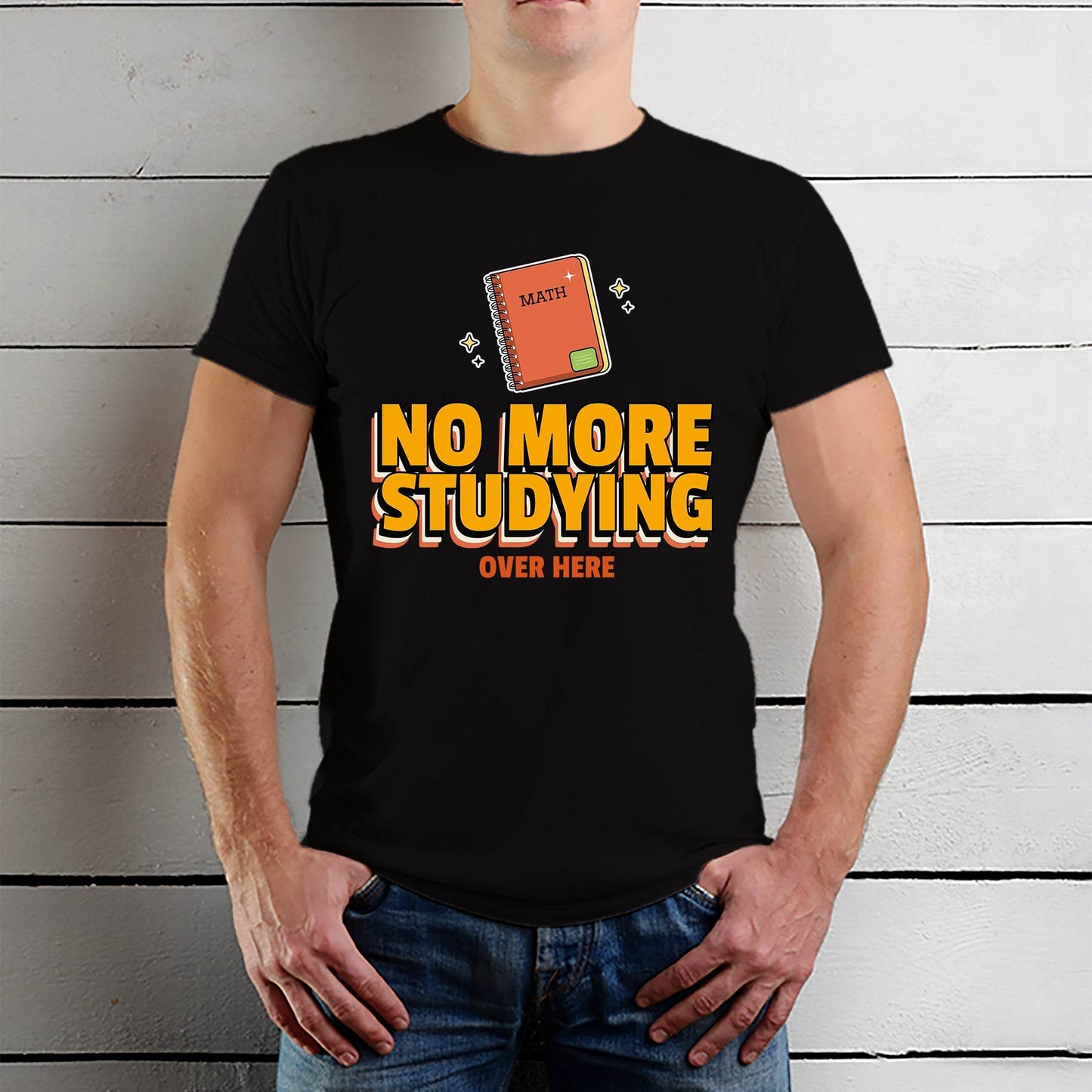 No More Studying Over hare - Unisex Round Neck Regular Fit 100% Combed Cotton Half Sleeve T-Shirt - Mojilo Mart