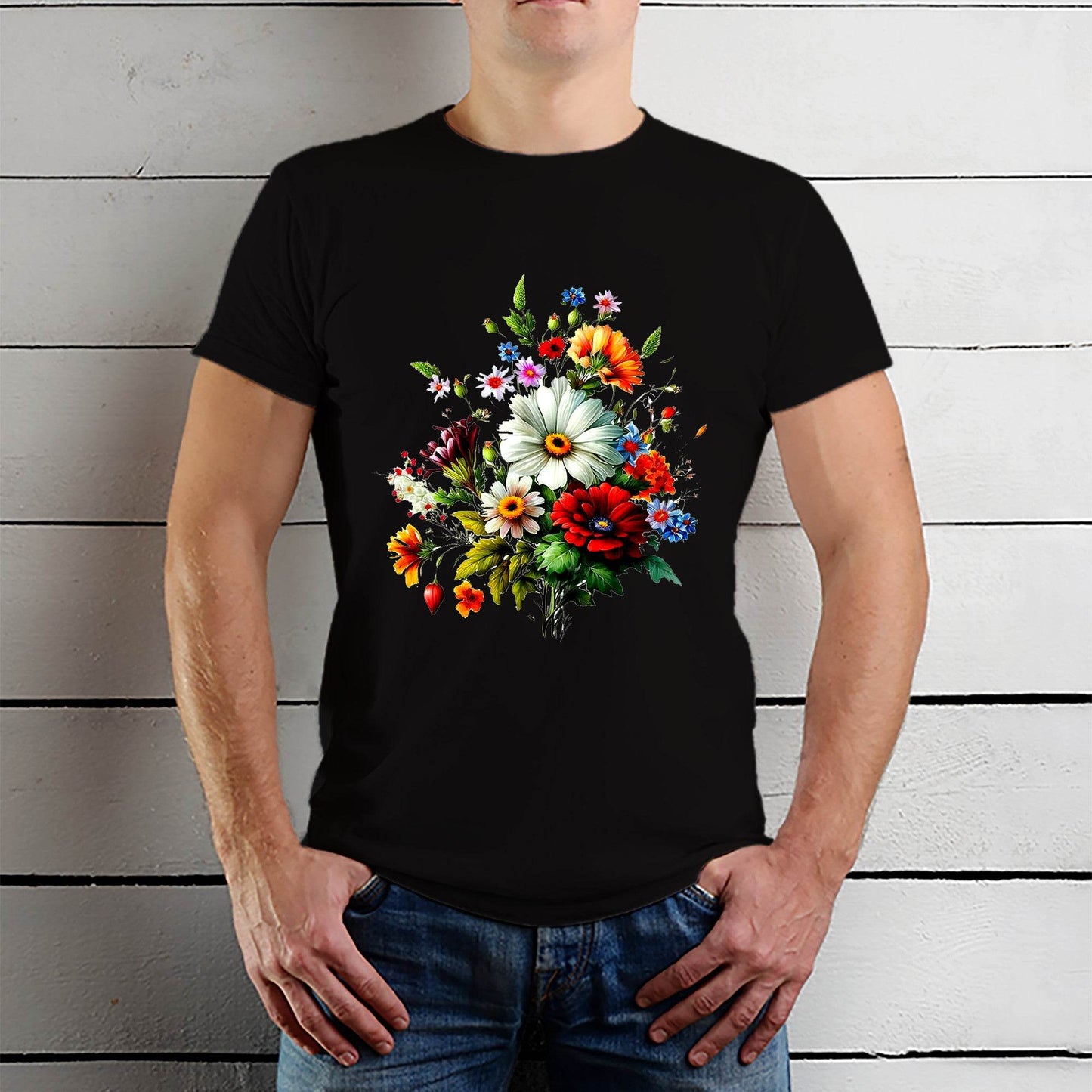 Opulent Bloom Tee - Unisex Round Neck Regular Fit 100% Combed Cotton Half Sleeve T-Shirt - Mojilo Mart