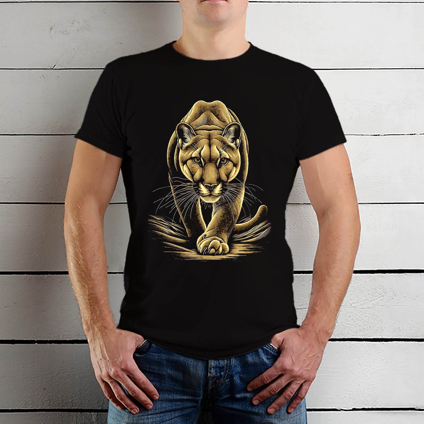 Puma Animal Lover Wildlife - Unisex Round Neck Regular Fit 100% Combed Cotton Half Sleeve T-Shirt - Mojilo Mart