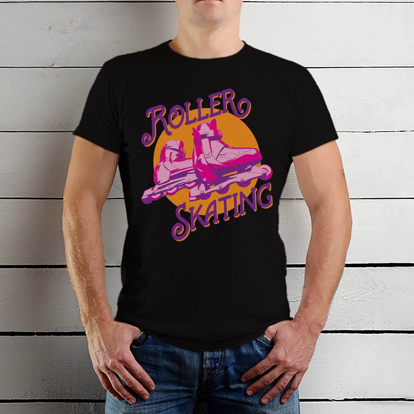 ROLLER SKATING - Unisex Round Neck Regular Fit 100% Combed Cotton Half Sleeve T-Shirt - Mojilo Mart