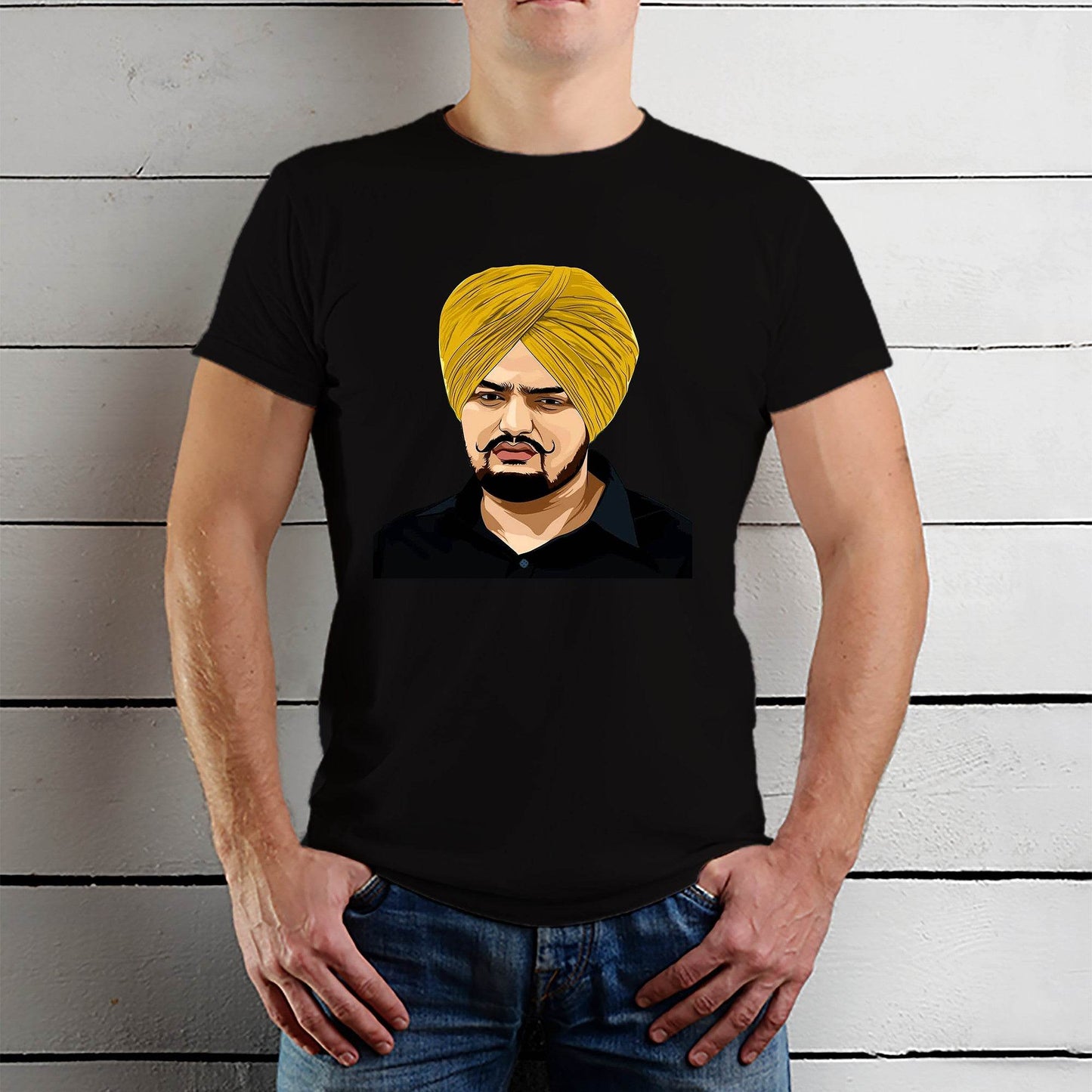 Sidhu Moose Wala - Unisex Round Neck Regular Fit 100% Combed Cotton Half Sleeve T-Shirt - Mojilo Mart