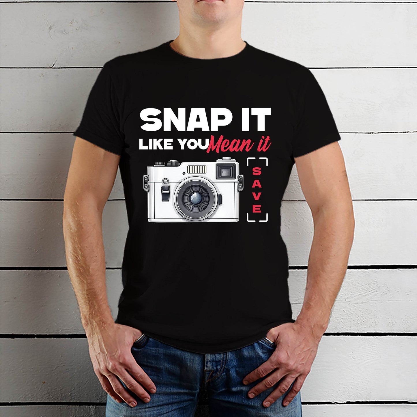 Snap it like you mean it - Unisex Round Neck Regular Fit 100% Combed Cotton Half Sleeve T-Shirt - Mojilo Mart
