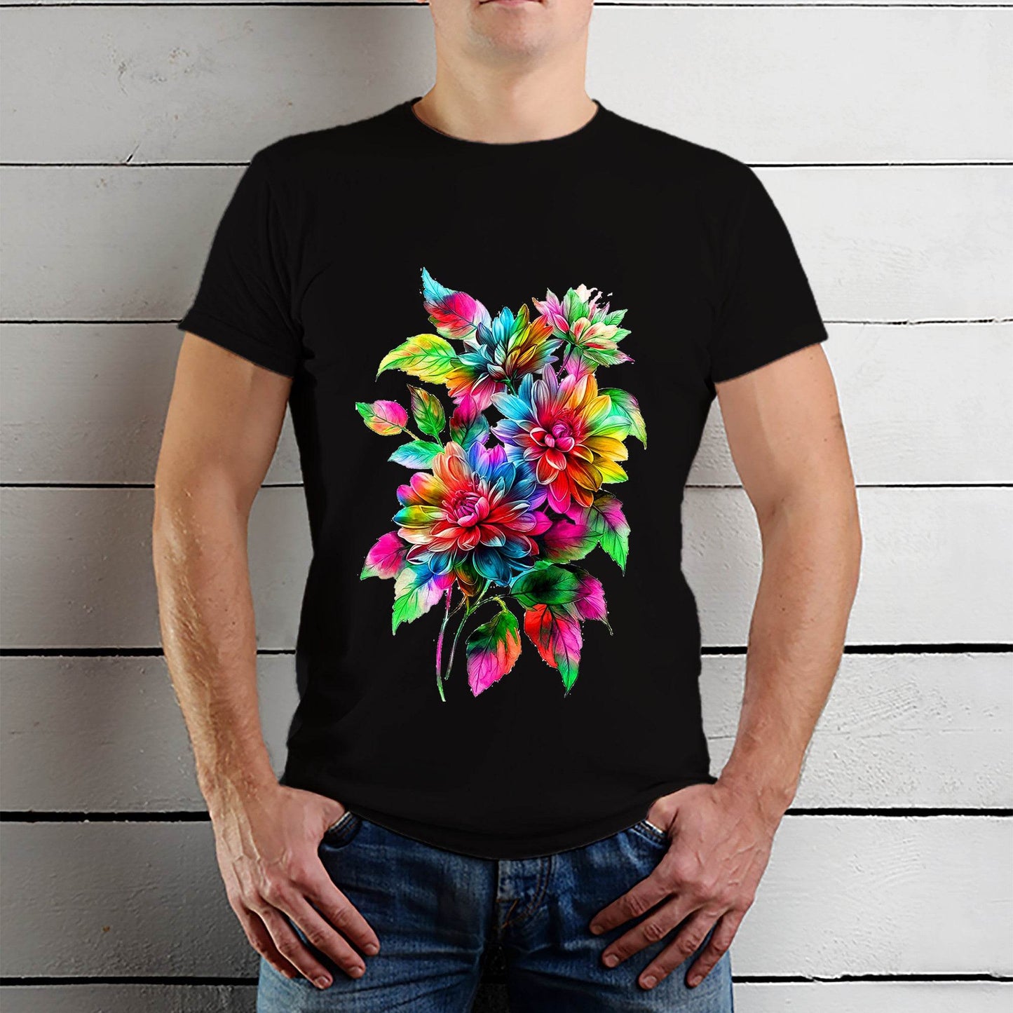 Wild Flower - Unisex Round Neck Regular Fit 100% Combed Cotton Half Sleeve T-Shirt - Mojilo Mart