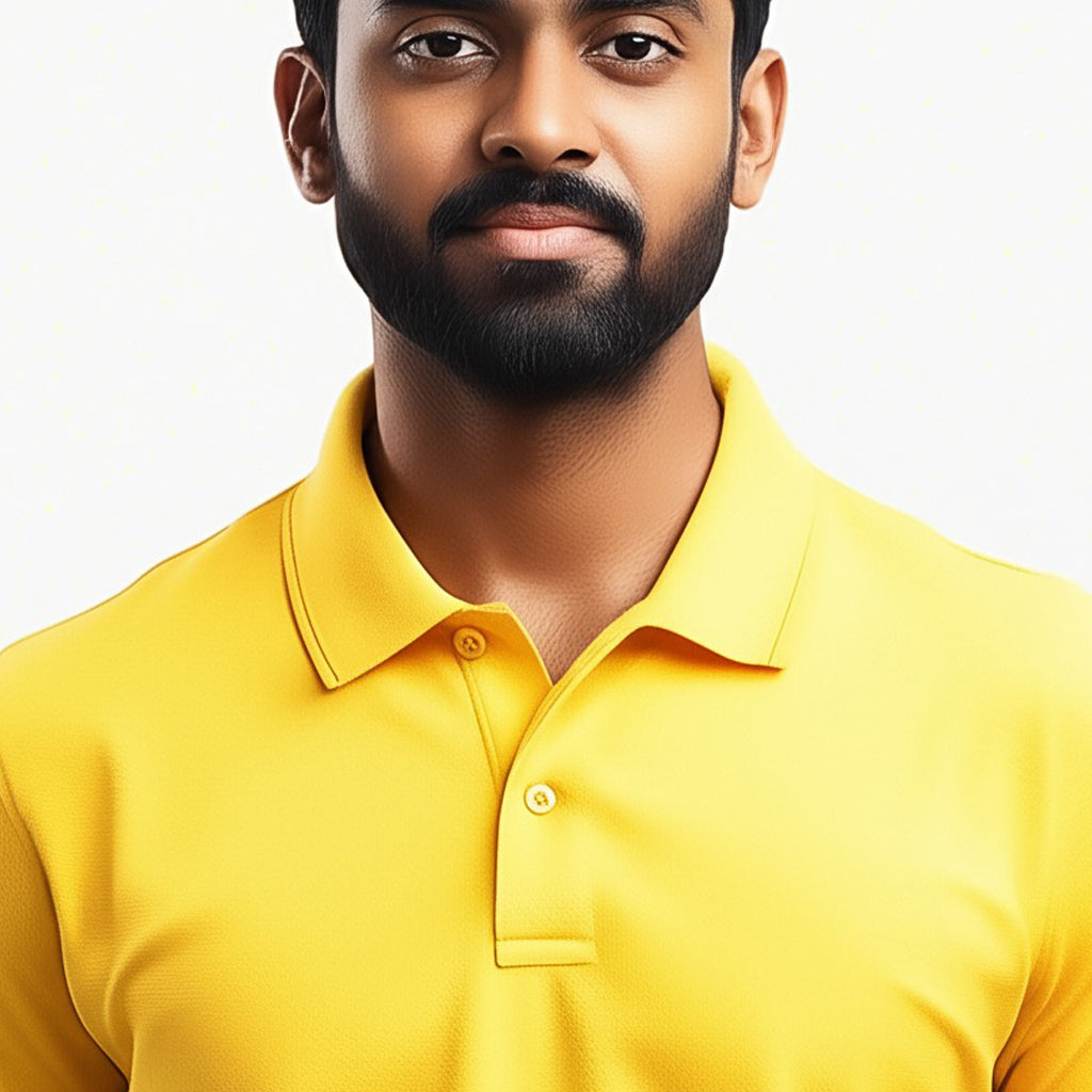 Men Polo Neck Cotton T-Shirt with DTF Printing and custom Tshirt Logo Design