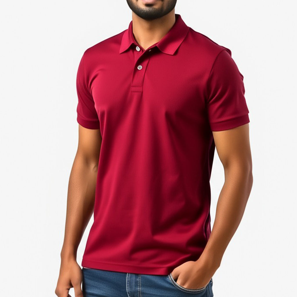Men Polo Neck Cotton T-Shirt with DTF Printing and custom Tshirt Logo Design