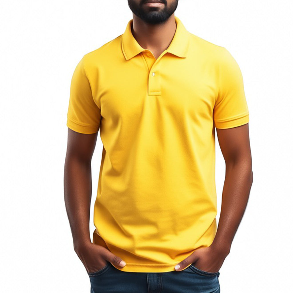 Men Polo Neck Cotton T-Shirt with DTF Printing and custom Tshirt Logo Design