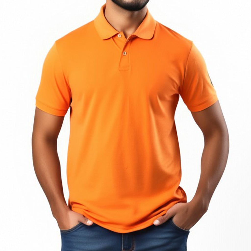 Men Polo Neck Cotton T-Shirt with DTF Printing and custom Tshirt Logo Design