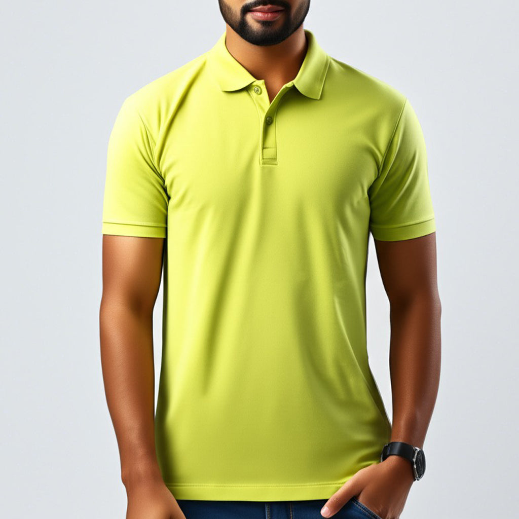 Men Polo Neck Cotton T-Shirt with DTF Printing and custom Tshirt Logo Design