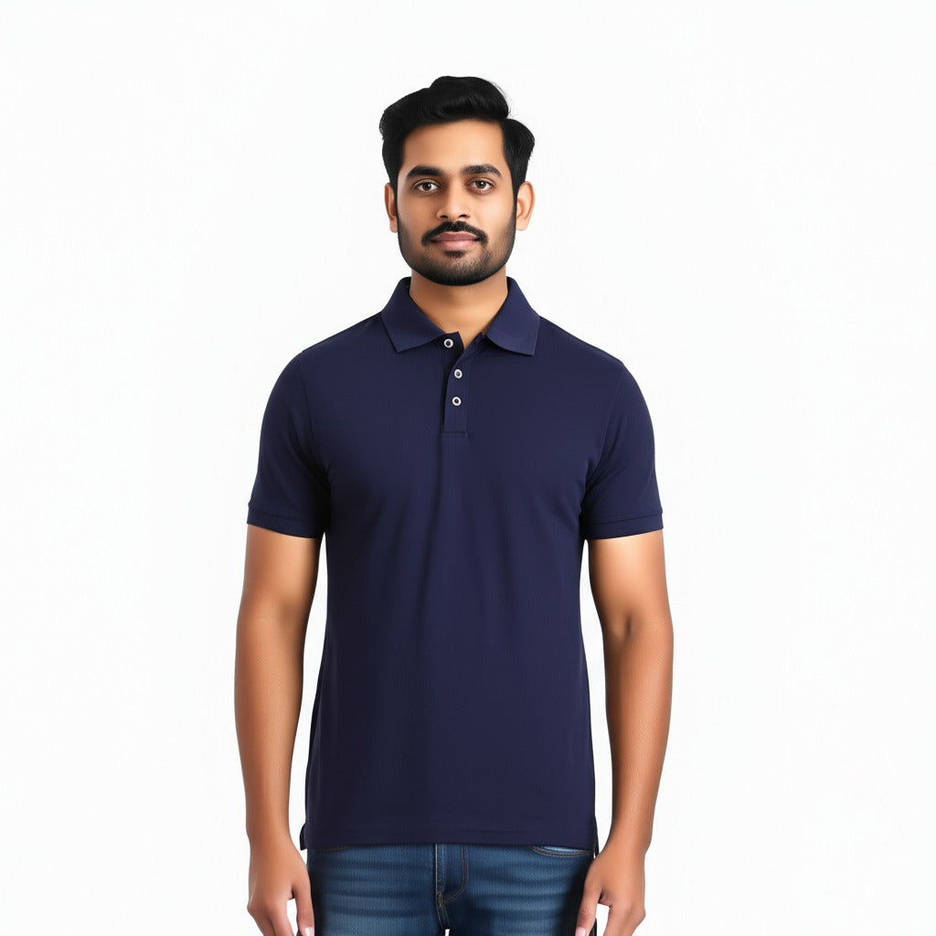 Men Polo Neck Cotton T-Shirt with DTF Printing and custom Tshirt Logo Design