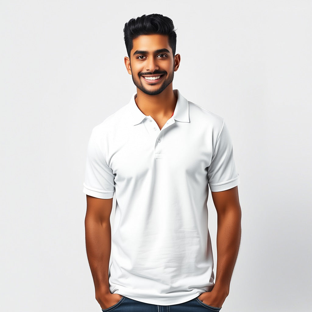 Men Polo Neck Cotton T-Shirt with DTF Printing and custom Tshirt Logo Design