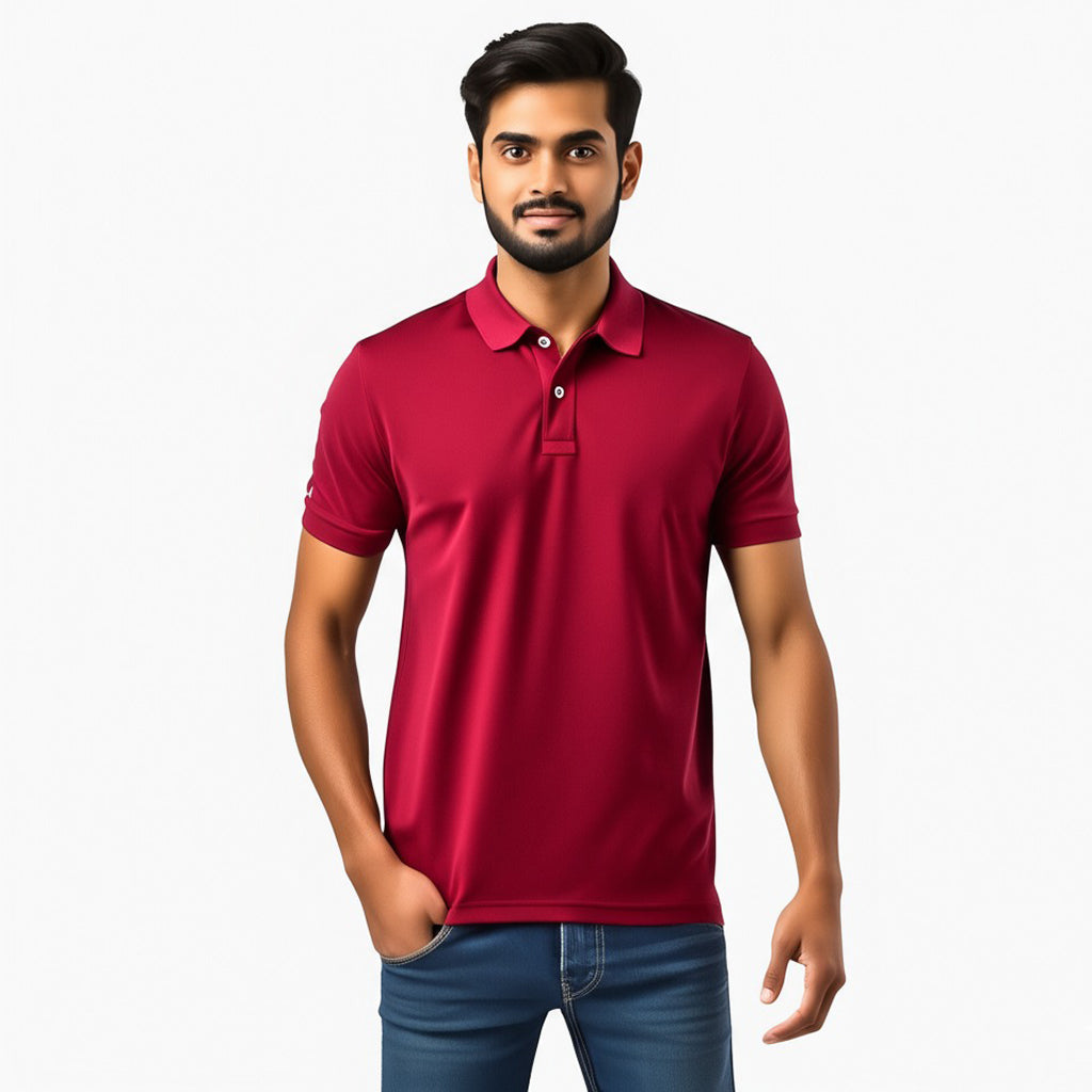 Men Polo Neck Cotton T-Shirt with DTF Printing and custom Tshirt Logo Design