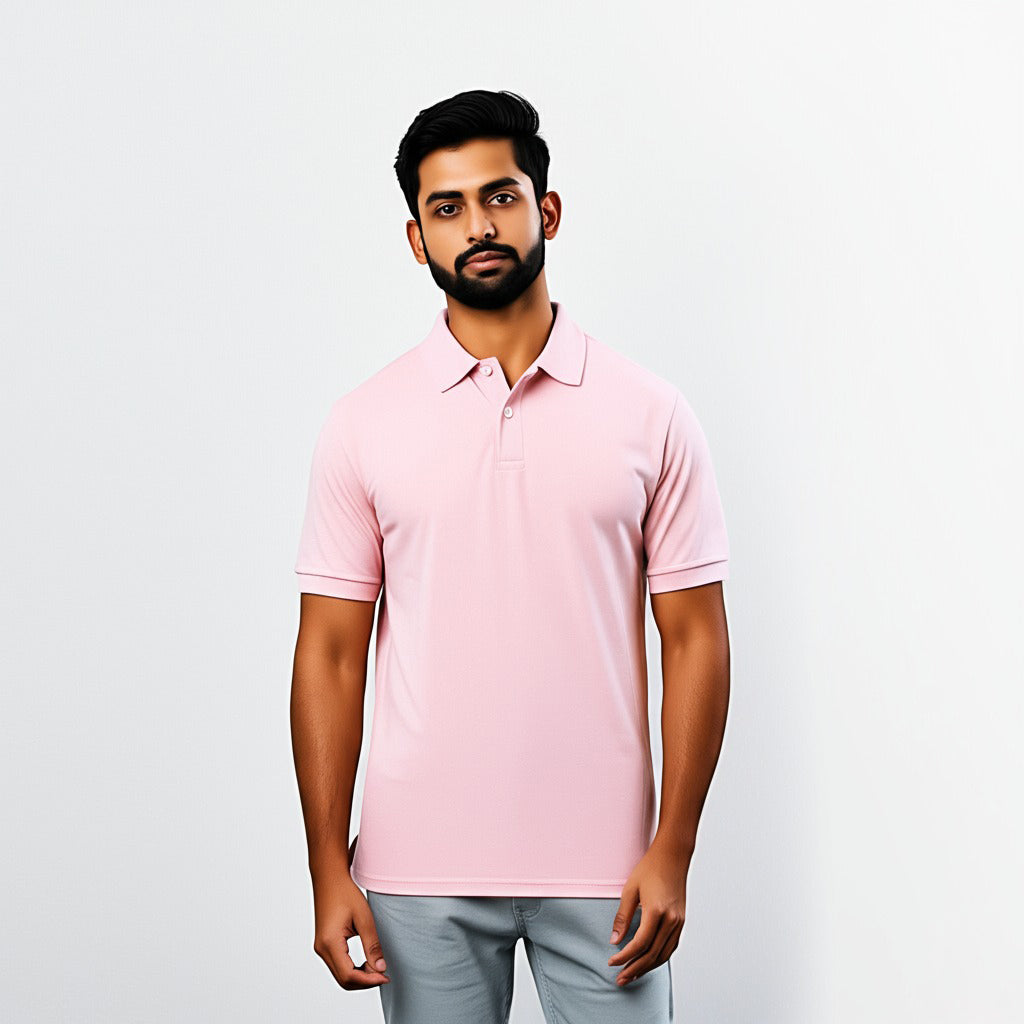 Men Polo Neck Cotton T-Shirt with DTF Printing and custom Tshirt Logo Design