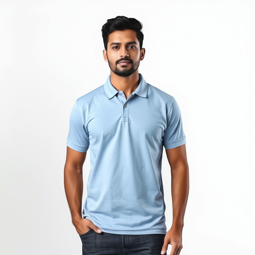 Men Polo Neck Cotton T-Shirt with DTF Printing and custom Tshirt Logo Design