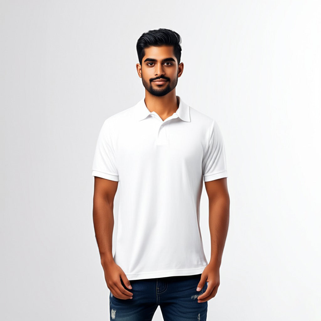 Men Polo Neck Cotton T-Shirt with DTF Printing and custom Tshirt Logo Design