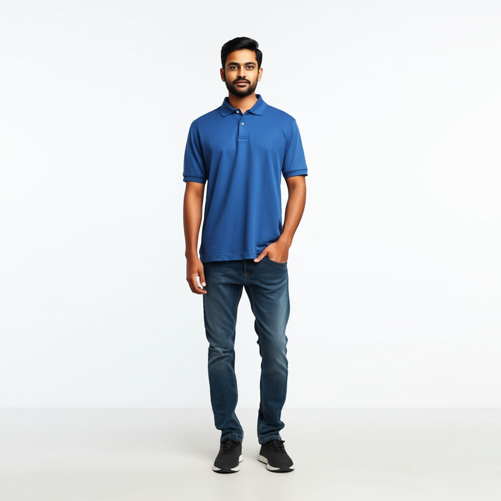 Men Polo Neck Cotton T-Shirt with DTF Printing and custom Tshirt Logo Design