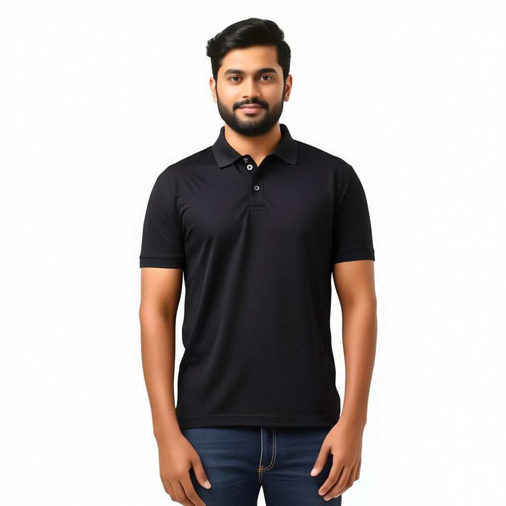 Men Polo Neck Cotton T-Shirt with DTF Printing and custom Tshirt Logo Design