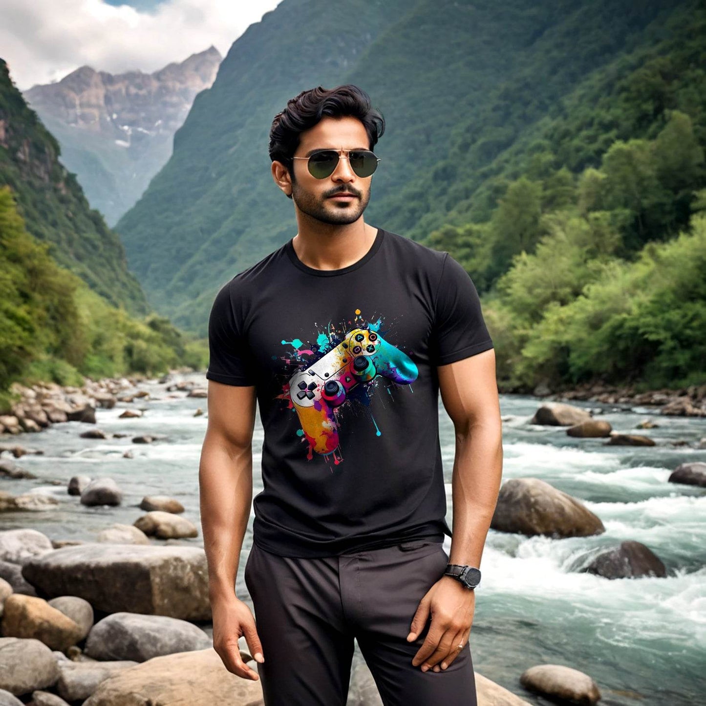 Gaming Controller Gamer - Unisex Round Neck Regular Fit 100% Combed Cotton Half Sleeve T-Shirt - Mojilo Mart