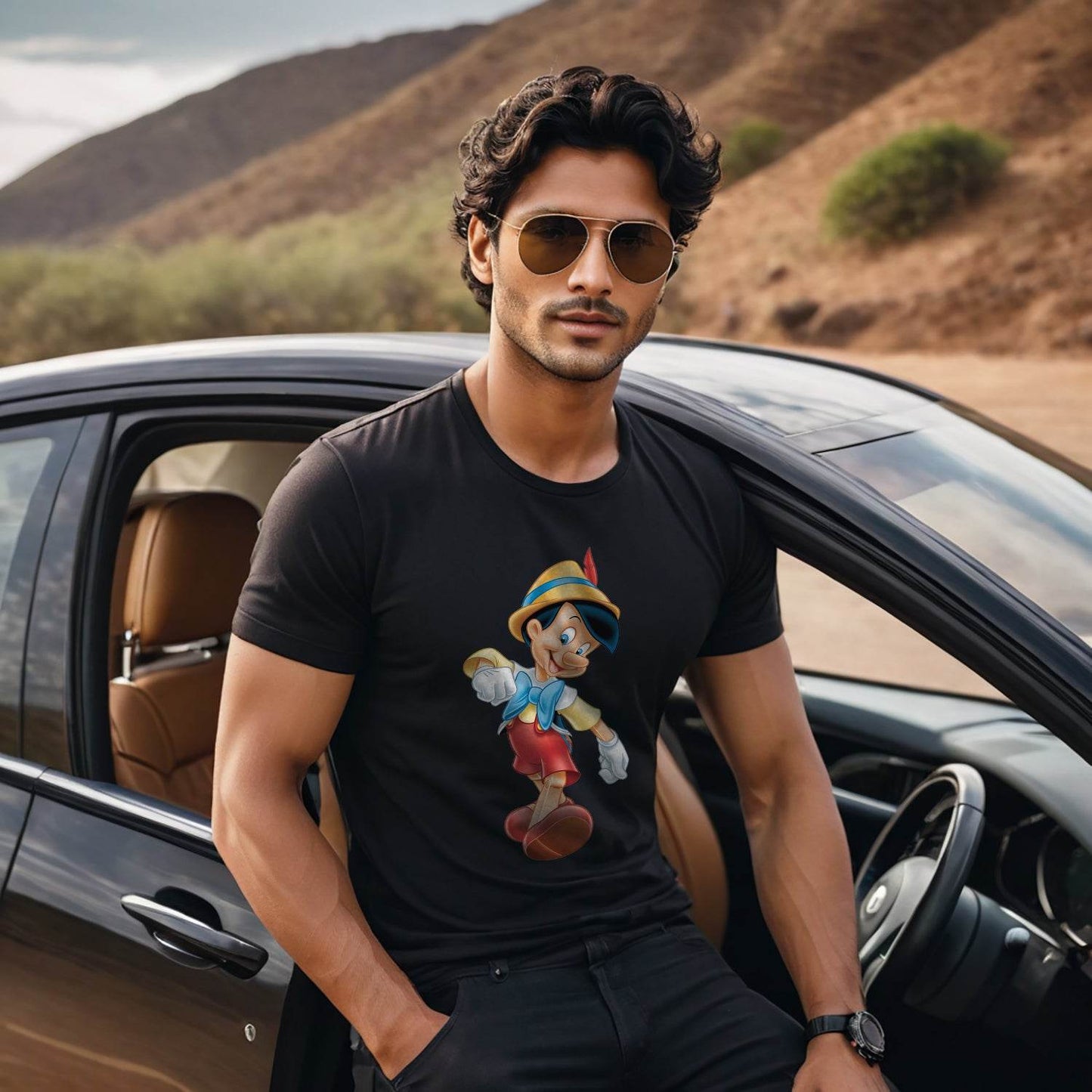 Disney Pinocchio - Unisex Round Neck Regular Fit 100% Combed Cotton Half Sleeve T-Shirt - Mojilo Mart