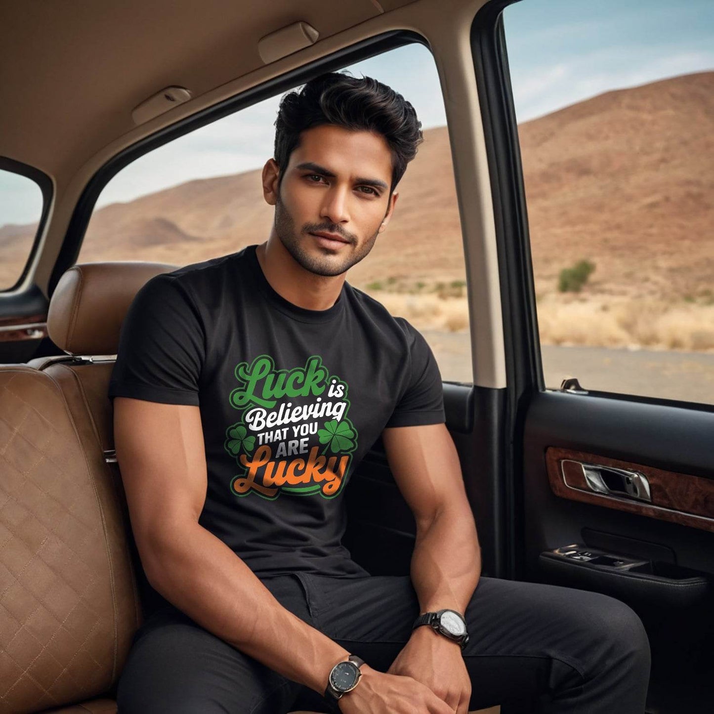 Luck Is Believing That You Are Lucky - Unisex Round Neck Regular Fit 100% Combed Cotton Half Sleeve T-Shirt - Mojilo Mart