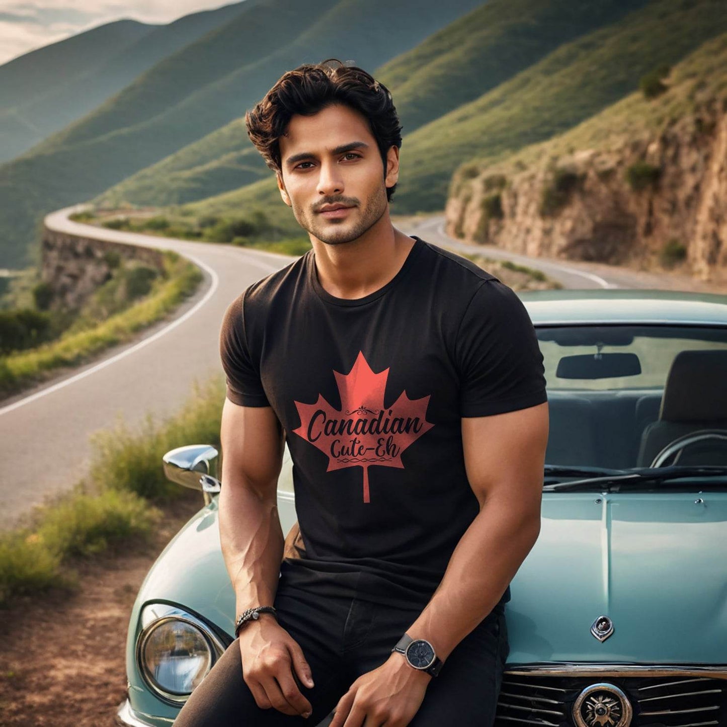 Graphic Canada Canadian Cute-Eh - Unisex Round Neck Regular Fit 100% Combed Cotton Half Sleeve T-Shirt - Mojilo Mart