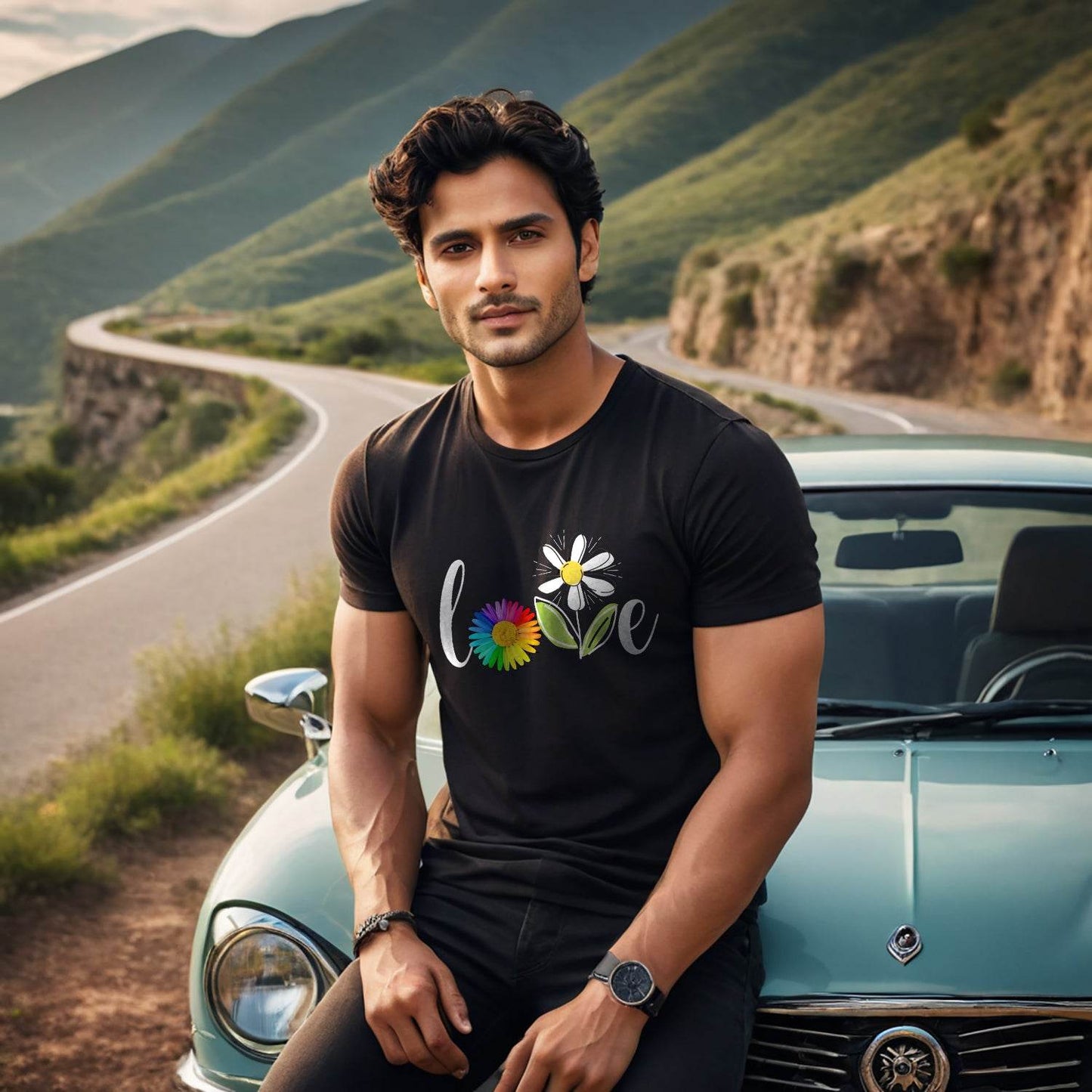 Love Grammy Life Flower Art Beautiful Flower Grand - Unisex Round Neck Regular Fit 100% Combed Cotton Half Sleeve T-Shirt - Mojilo Mart