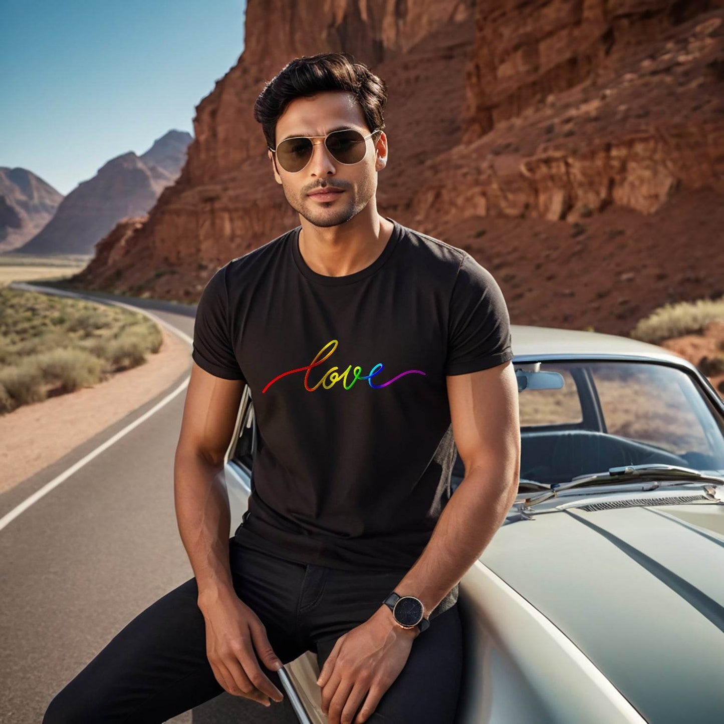 Love Line - Unisex Round Neck Regular Fit 100% Combed Cotton Half Sleeve T-Shirt - Mojilo Mart