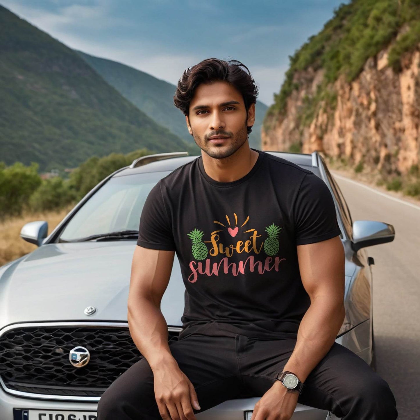 Sunshine Mixed With A Little Hurricane - Unisex Round Neck Regular Fit 100% Combed Cotton Half Sleeve T-Shirt - Mojilo Mart