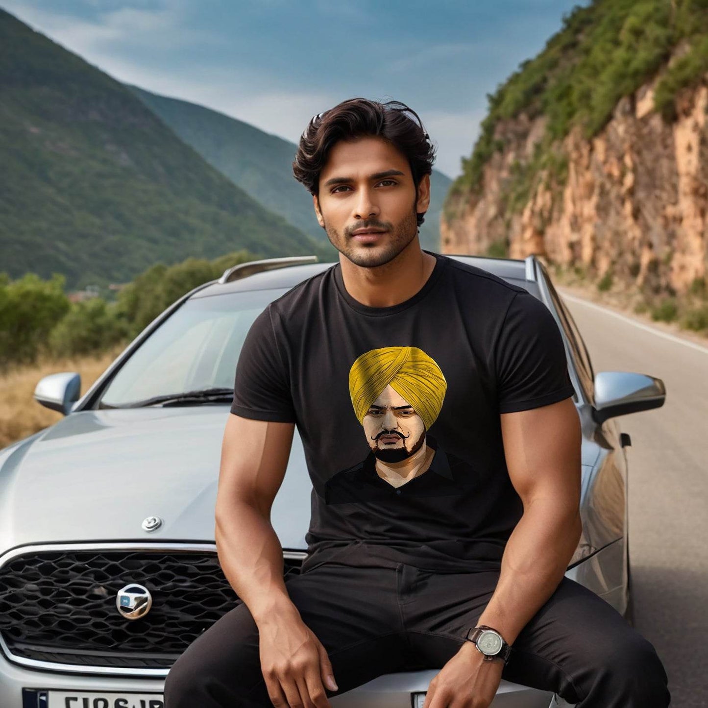Sidhu Moose Wala - Unisex Round Neck Regular Fit 100% Combed Cotton Half Sleeve T-Shirt - Mojilo Mart