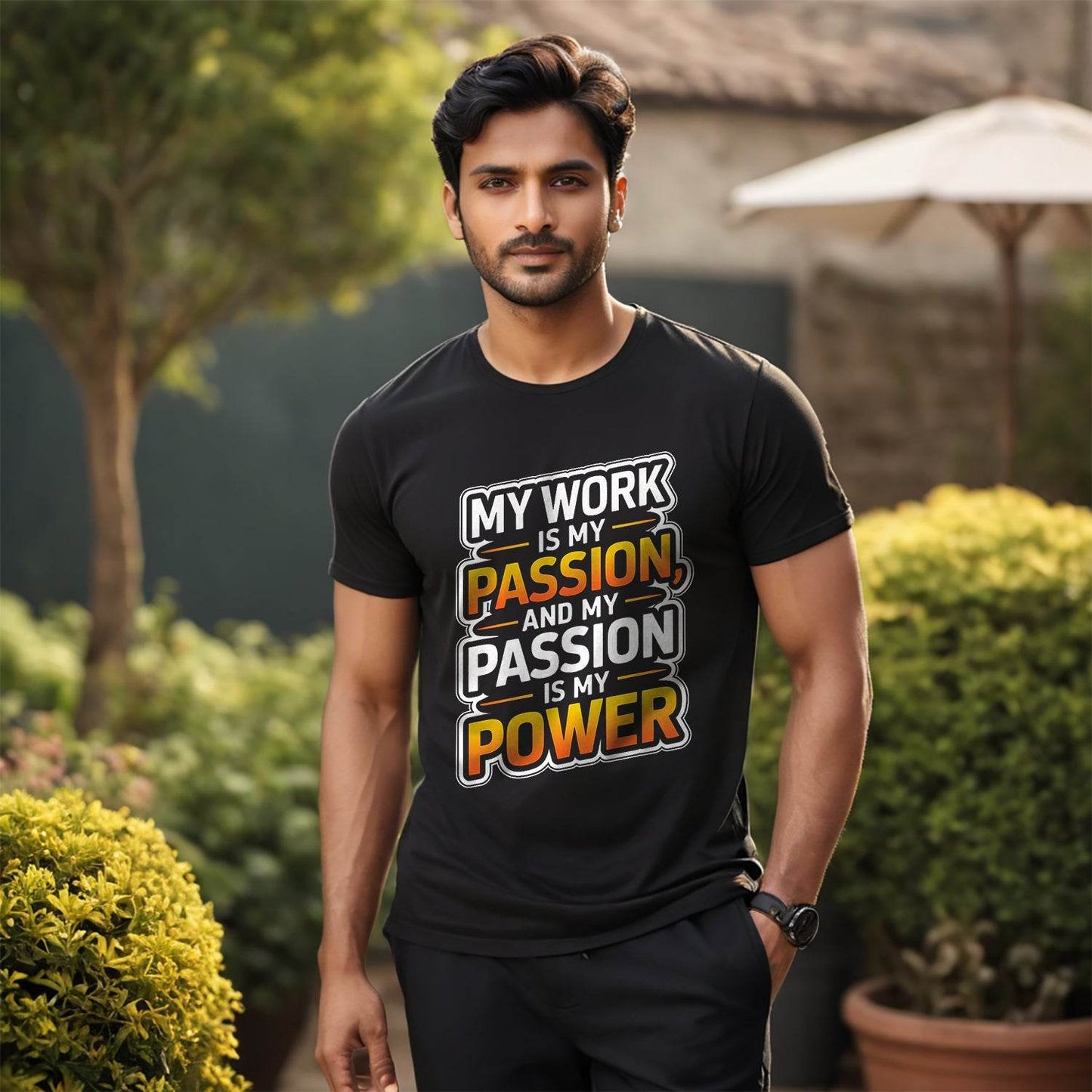 My Work Is My Passion And My Passion Is My Power - Unisex Round Neck Regular Fit 100% Combed Cotton Half Sleeve T-Shirt - Mojilo Mart