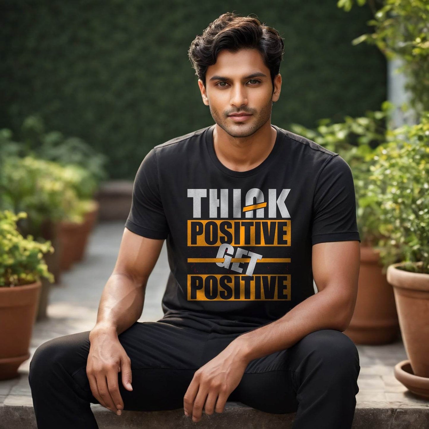 Think Positive Get Positive - Unisex Round Neck Regular Fit 100% Combed Cotton Half Sleeve T-Shirt - Mojilo Mart