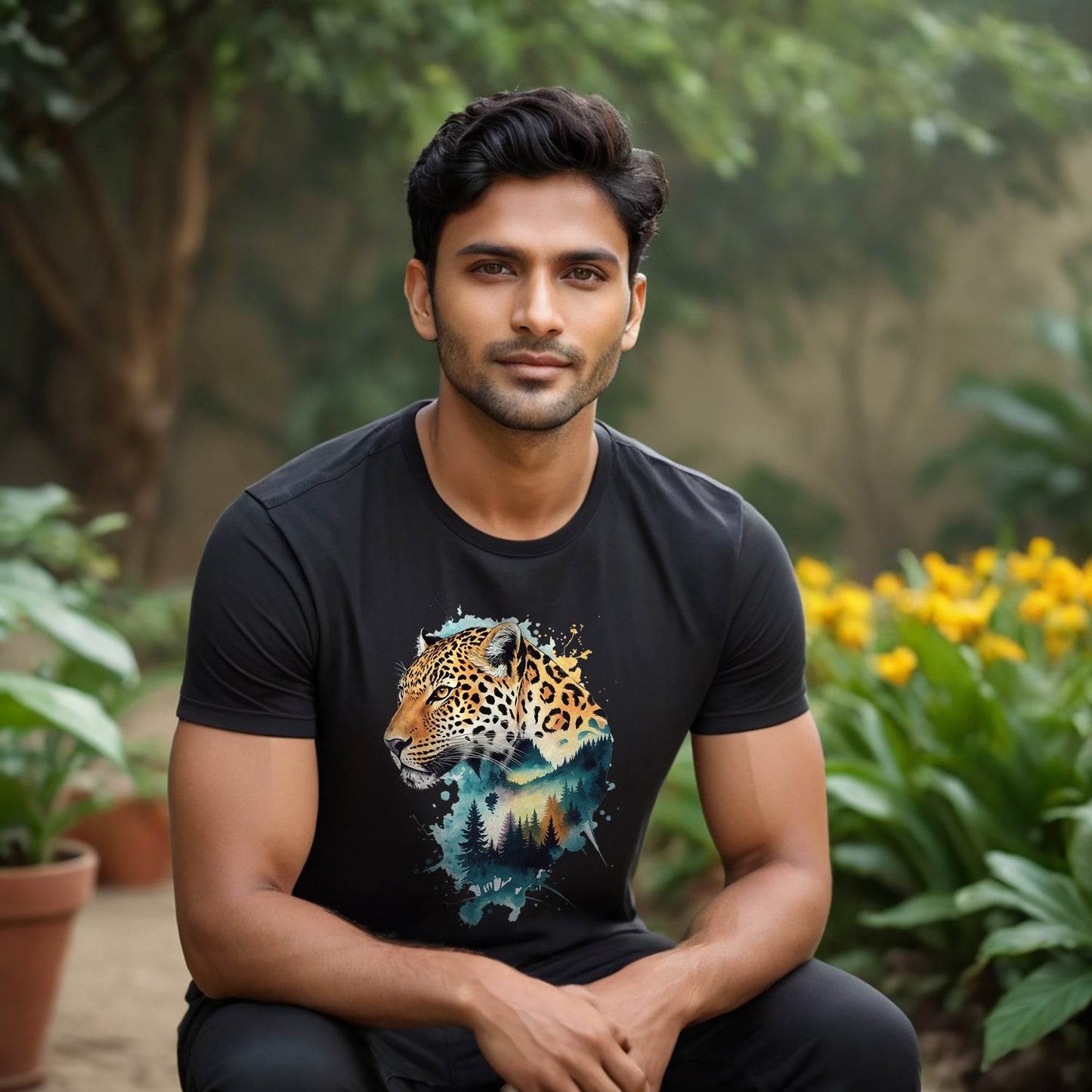 Panther Beast Animal World Predator Wild - Unisex Round Neck Regular Fit 100% Combed Cotton Half Sleeve T-Shirt - Mojilo Mart