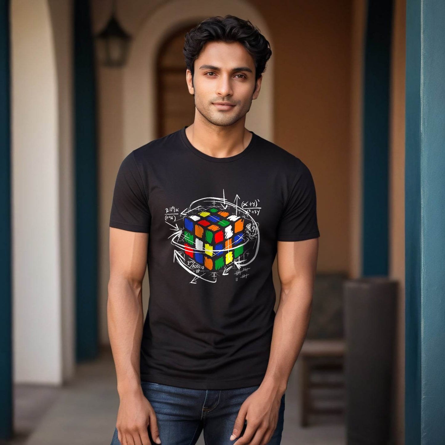 Cube Shirt Melting Cube Sheldon - Unisex Round Neck Regular Fit 100% Combed Cotton Half Sleeve T-Shirt - Mojilo Mart