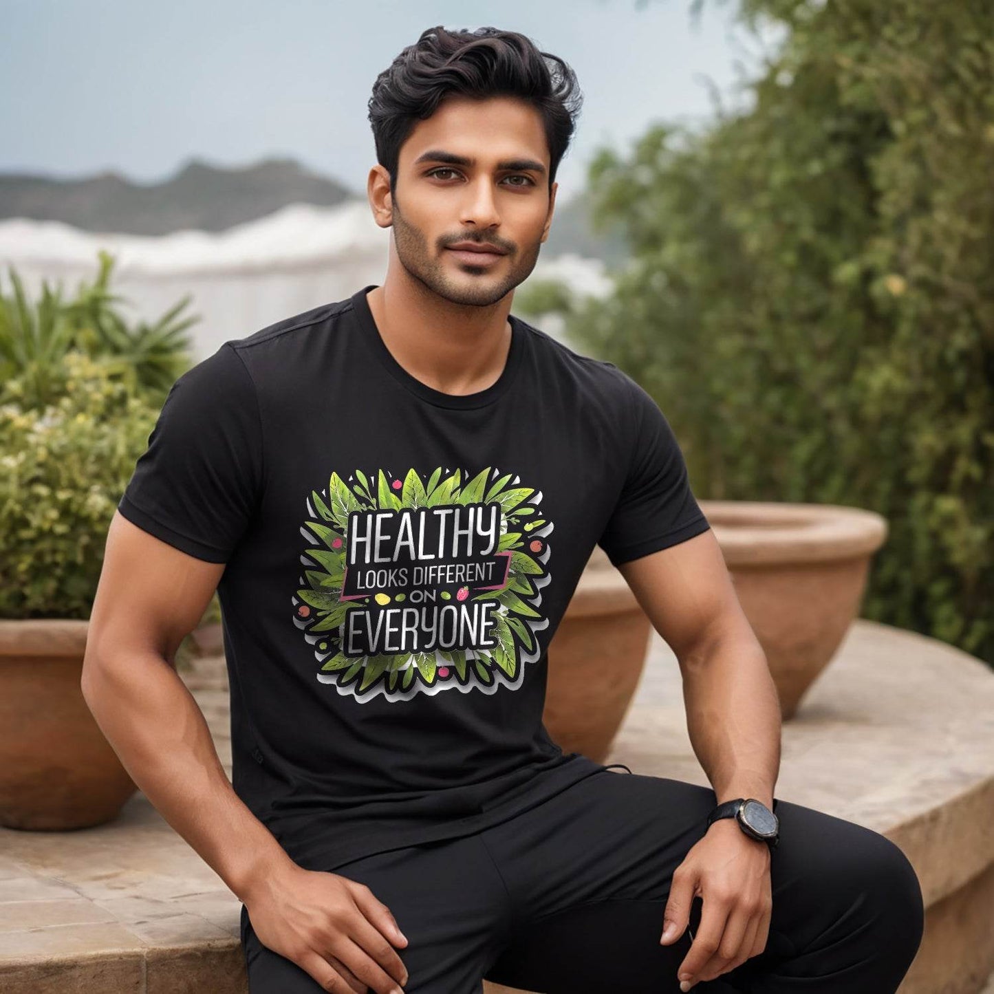 HEALTHY LOOKS DIFFERENT ON EVERYONE - Unisex Round Neck Regular Fit 100% Combed Cotton Half Sleeve T-Shirt - Mojilo Mart