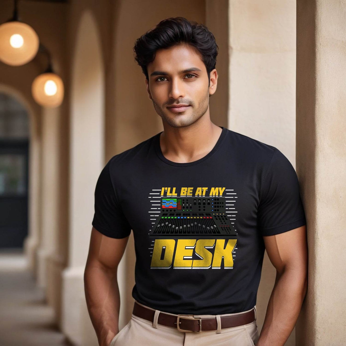 I'LL Be At My Desk - Unisex Round Neck Regular Fit 100% Combed Cotton Half Sleeve T-Shirt - Mojilo Mart