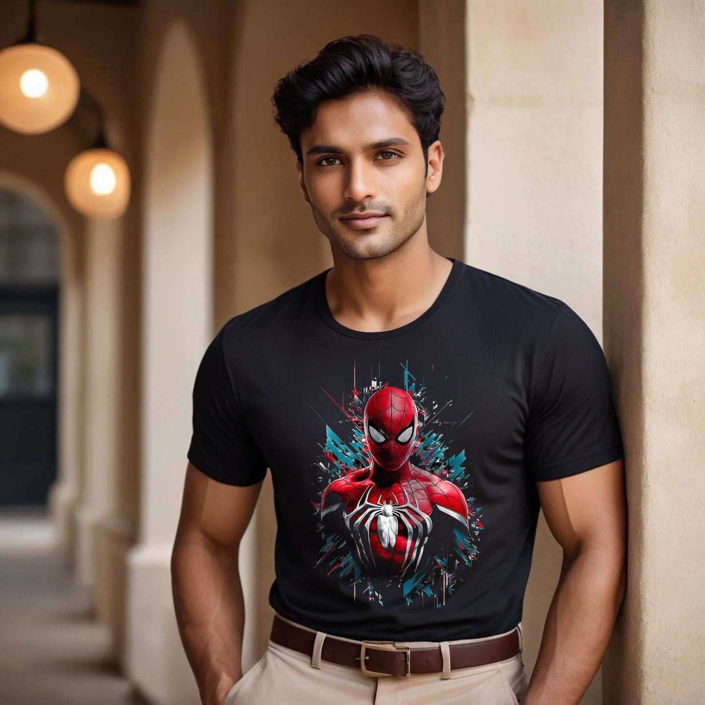 3d Spiderman Superheroes - Unisex Round Neck Regular Fit 100% Combed Cotton Half Sleeve T-Shirt - Mojilo Mart