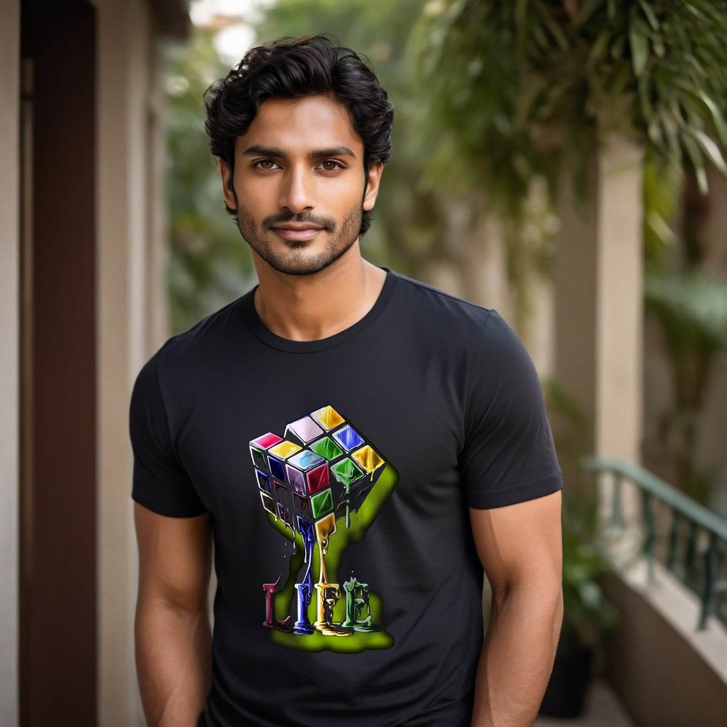 Rubik Cube Life - Unisex Round Neck Regular Fit 100% Combed Cotton Half Sleeve T-Shirt - Mojilo Mart