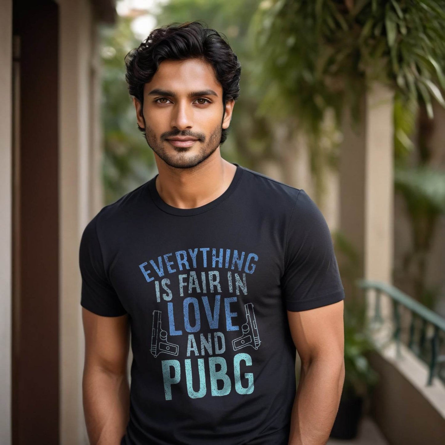 Everything Is Fair In Love And PUBG - Unisex Round Neck Regular Fit 100% Combed Cotton Half Sleeve T-Shirt - Mojilo Mart