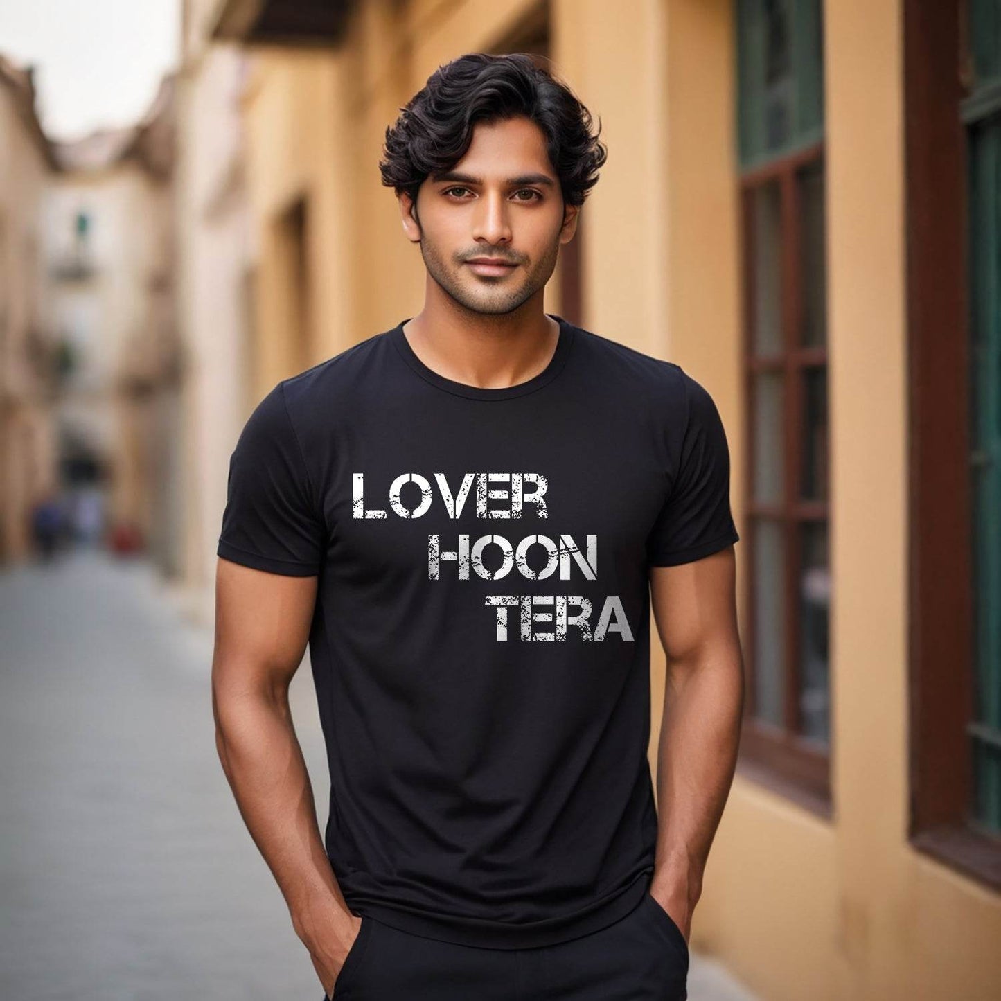 LOVER HOON TERA - Unisex Round Neck Regular Fit 100% Combed Cotton Half Sleeve T-Shirt - Mojilo Mart