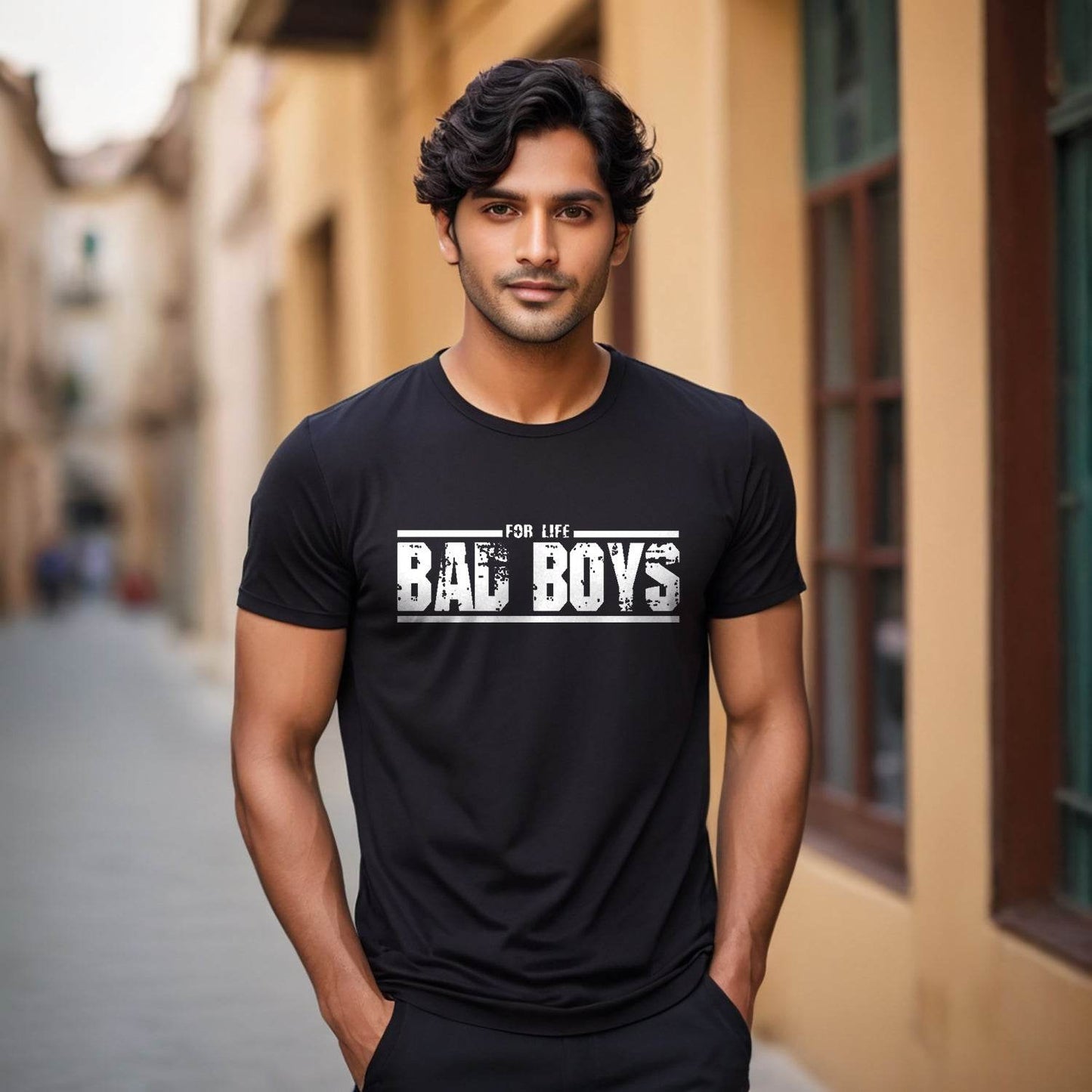 FOR LIFE BAD BOYS - Unisex Round Neck Regular Fit 100% Combed Cotton Half Sleeve T-Shirt - Mojilo Mart