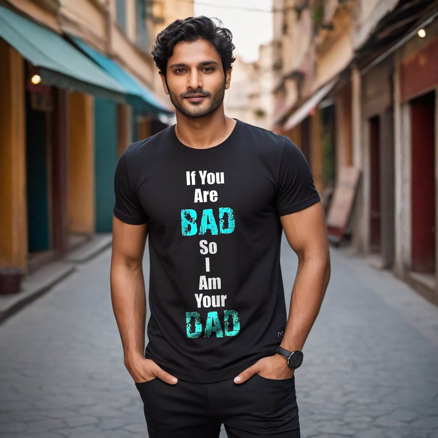 If You Are BAD So Am Your DAD - Unisex Round Neck Regular Fit 100% Combed Cotton Half Sleeve T-Shirt - Mojilo Mart
