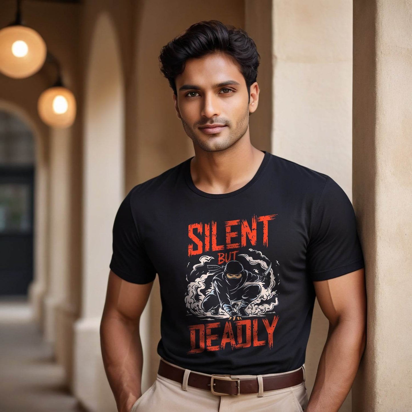Silent But Deadly - Unisex Round Neck Regular Fit 100% Combed Cotton Half Sleeve T-Shirt - Mojilo Mart