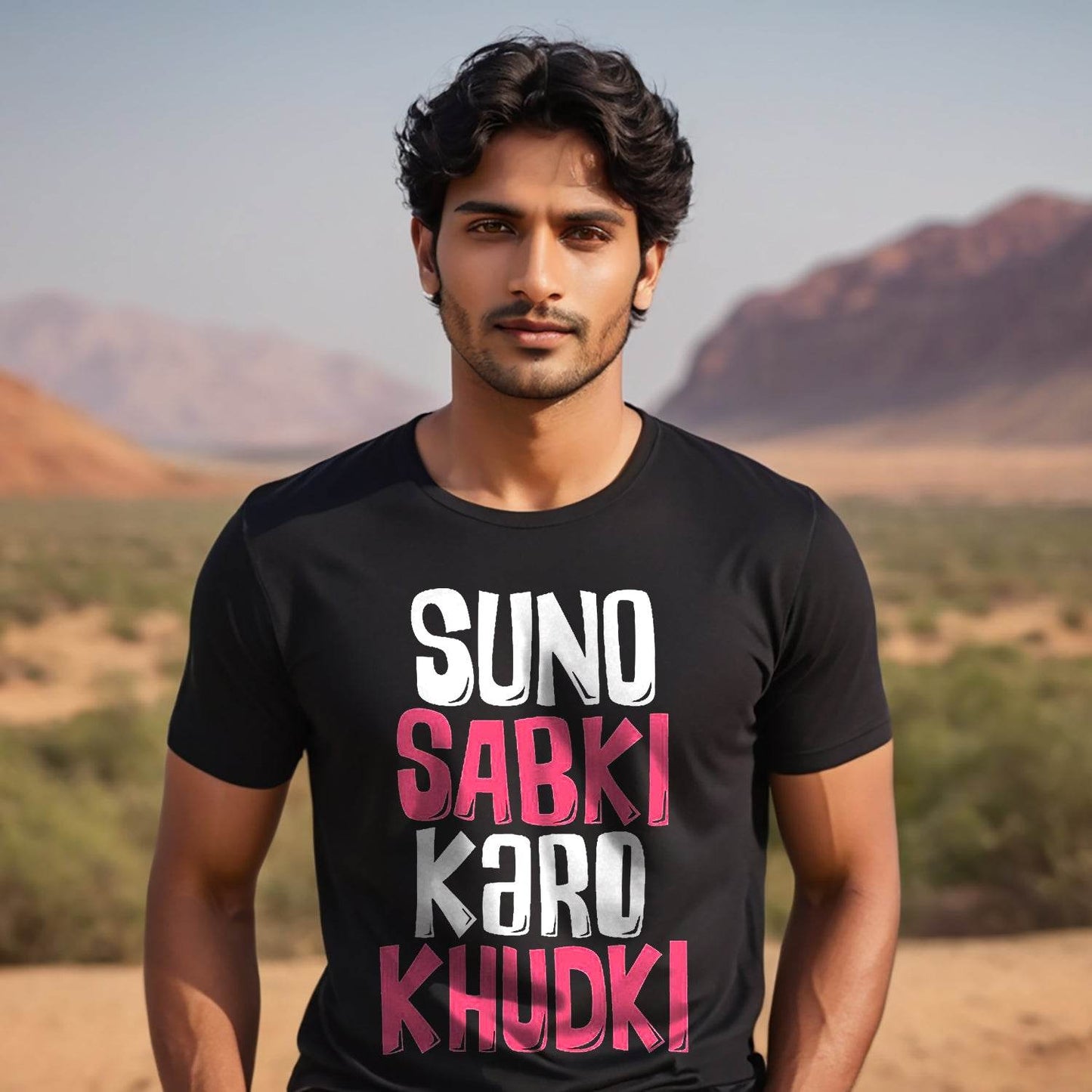 SUNO SABKI KARO KHUDKI - Unisex Round Neck Regular Fit 100% Combed Cotton Half Sleeve T-Shirt - Mojilo Mart