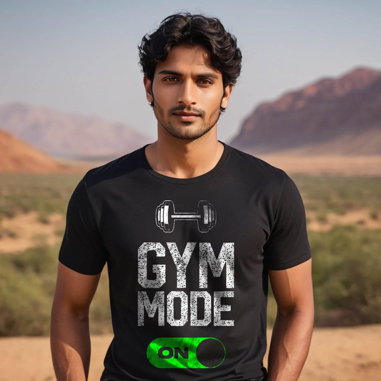 Gym Mode On - Unisex Round Neck Regular Fit 100% Combed Cotton Half Sleeve T-Shirt - Mojilo Mart