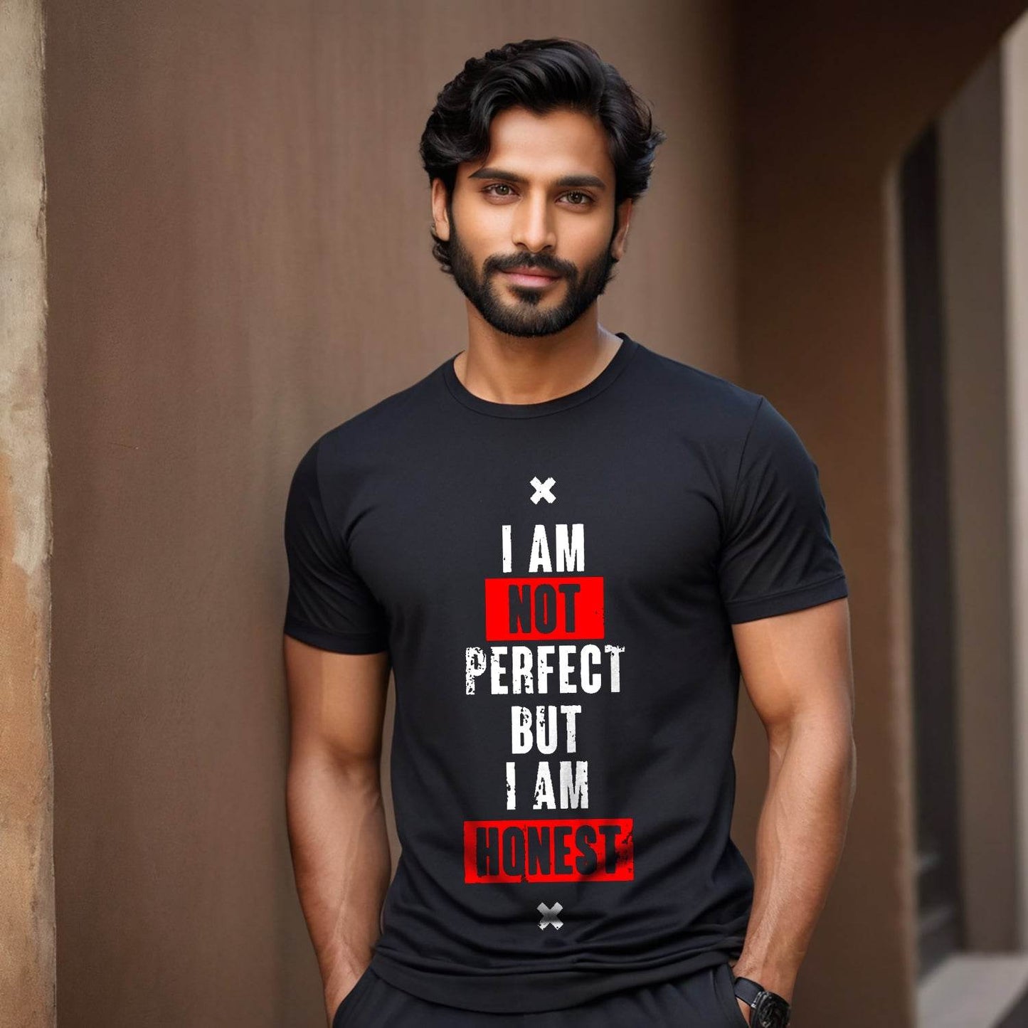 I AM NOT PERFECT BUT I AM HONEST - Unisex Round Neck Regular Fit 100% Combed Cotton Half Sleeve T-Shirt - Mojilo Mart