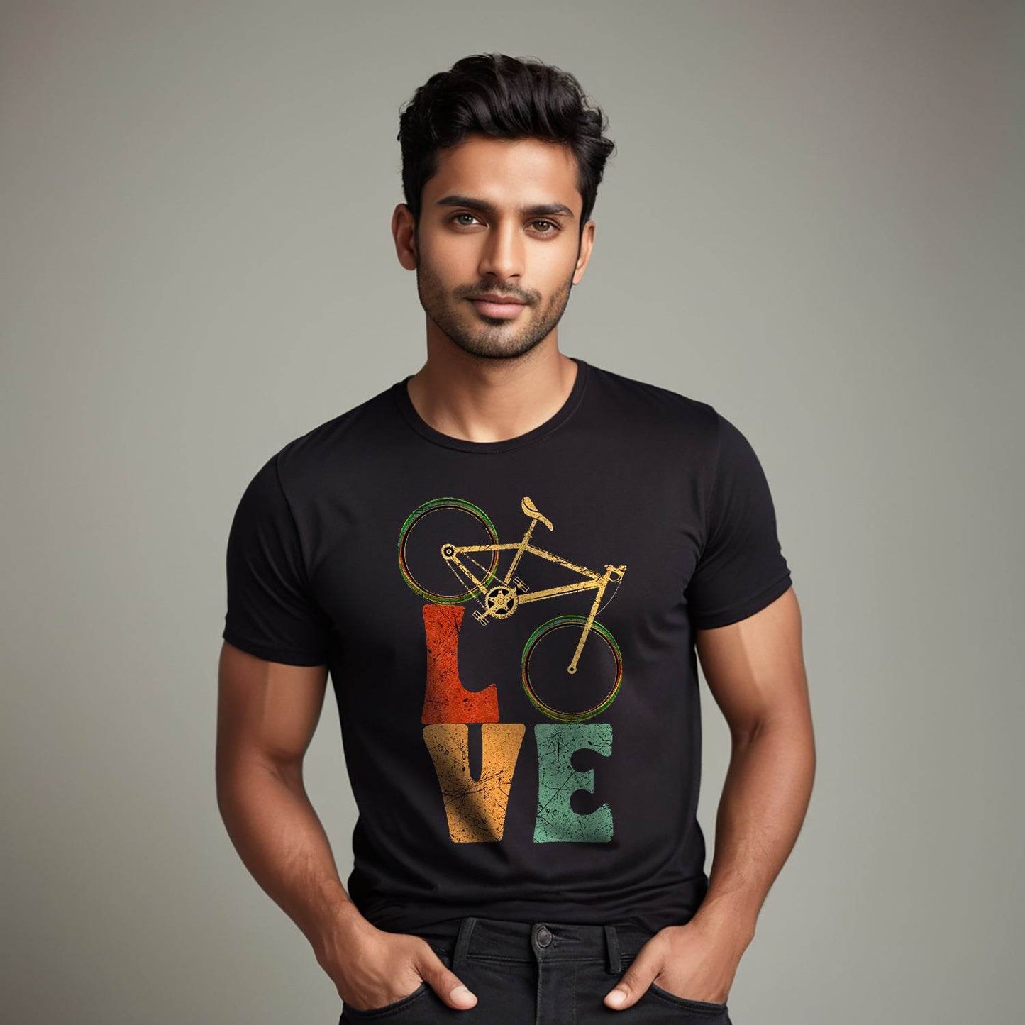 Vintage Bicycle Lover - Unisex Round Neck Regular Fit 100% Combed Cotton Half Sleeve T-Shirt - Mojilo Mart