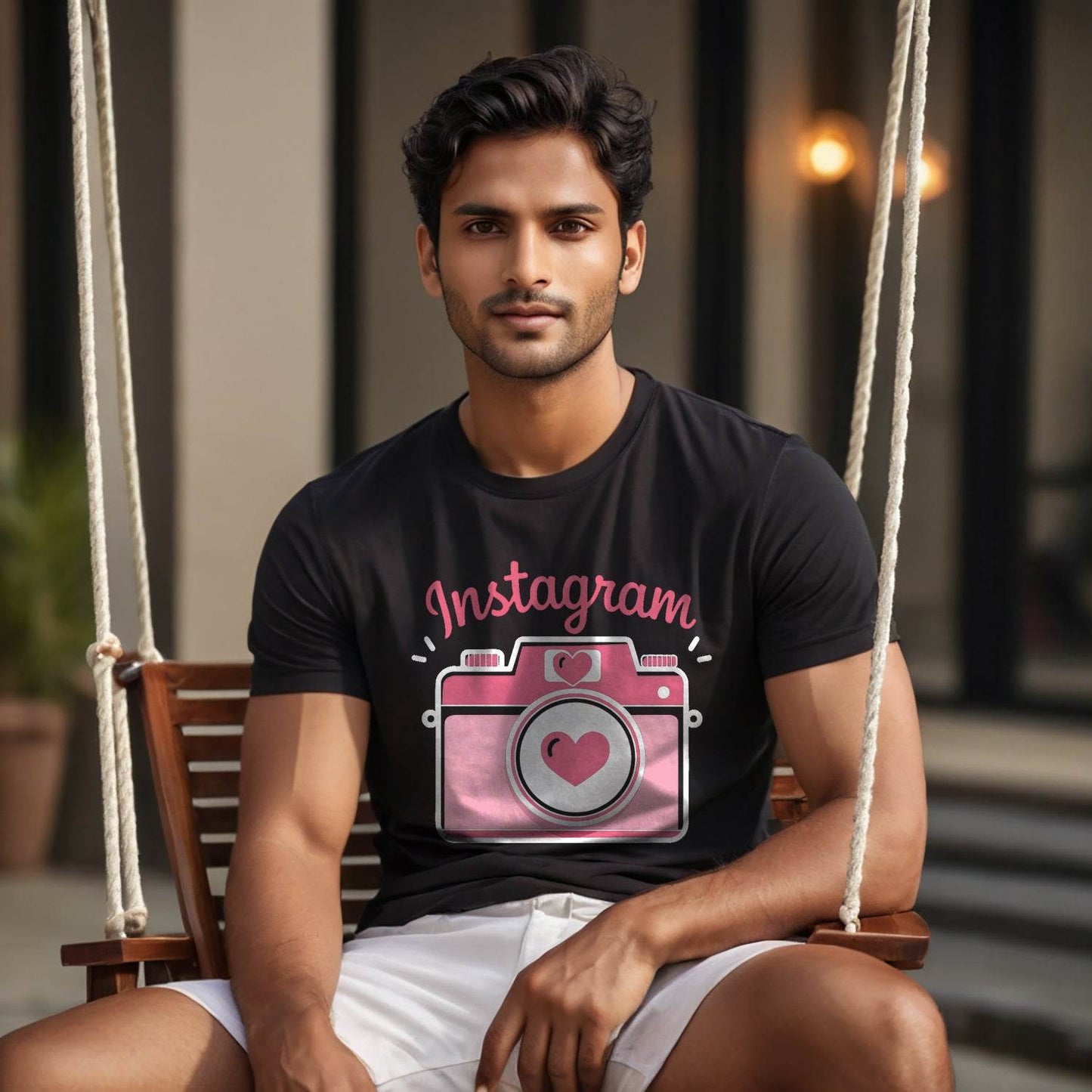 Instagram camera - Unisex Round Neck Regular Fit 100% Combed Cotton Half Sleeve T-Shirt - Mojilo Mart