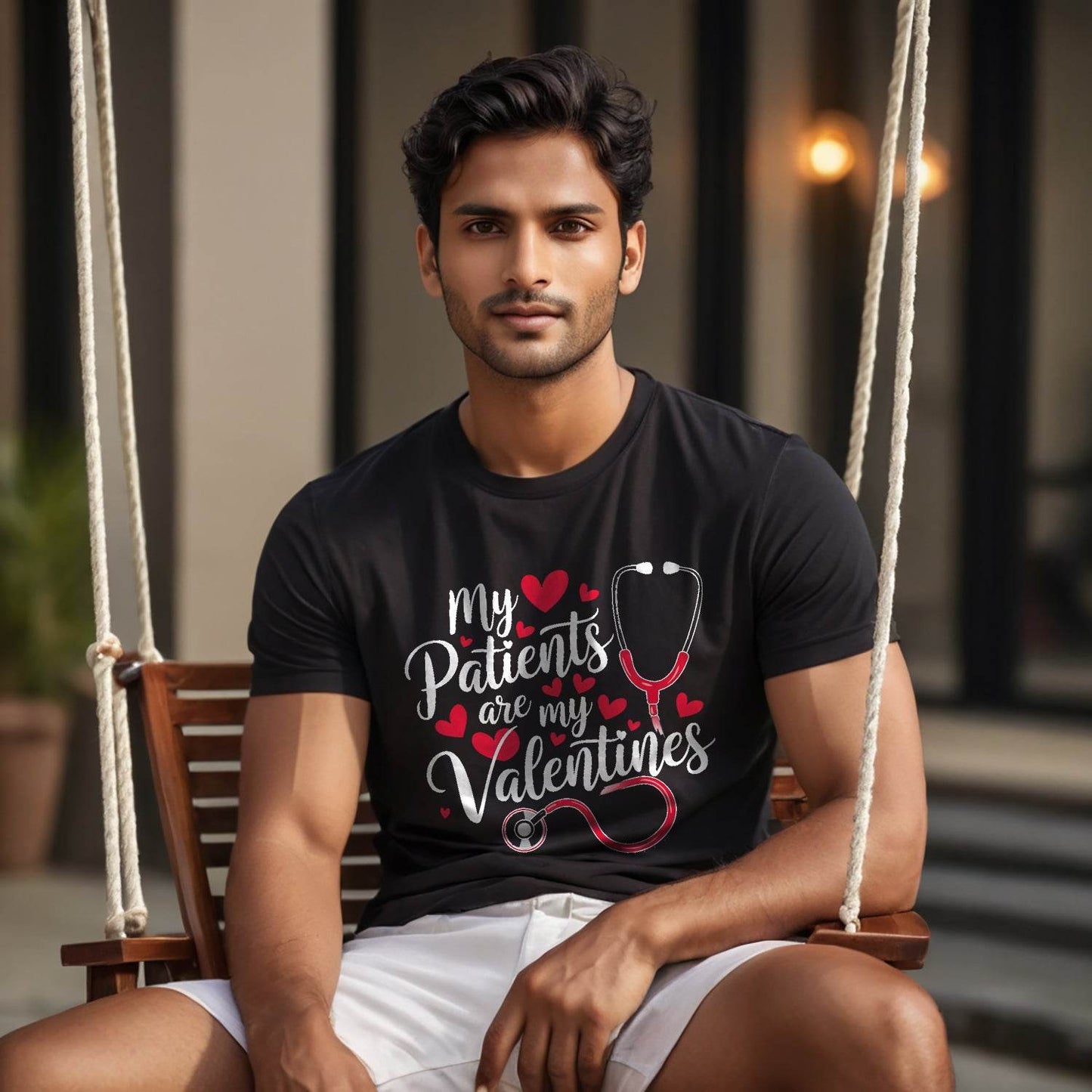 My Patients are MY Valentines - Unisex Round Neck Regular Fit 100% Combed Cotton Half Sleeve T-Shirt - Mojilo Mart